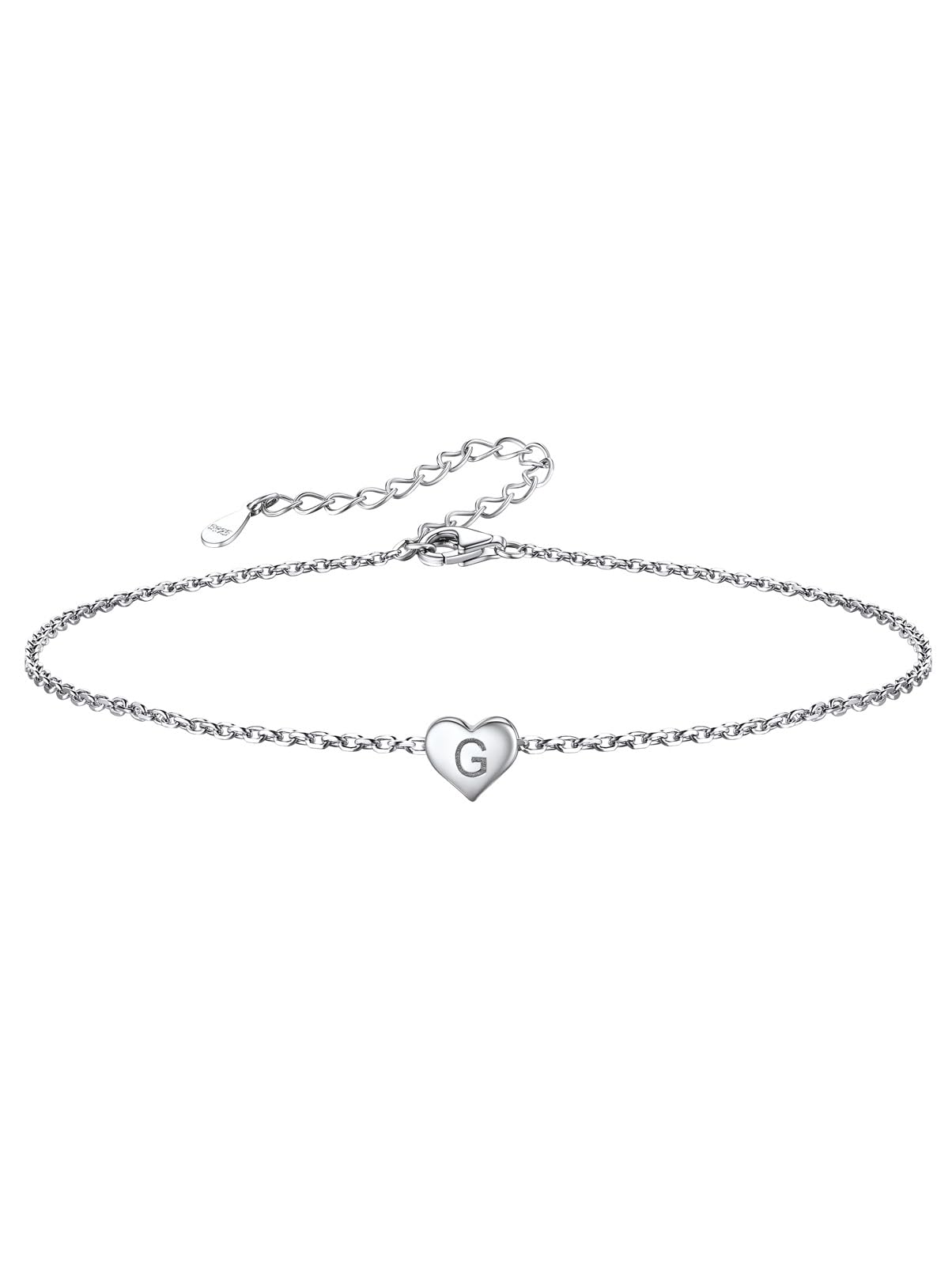 Silvora Womens Anklets Jewelry Plus Size Ankle Bracelet Initial Anklet for Women 925 Sterling Silver Anklet Large โ image 1