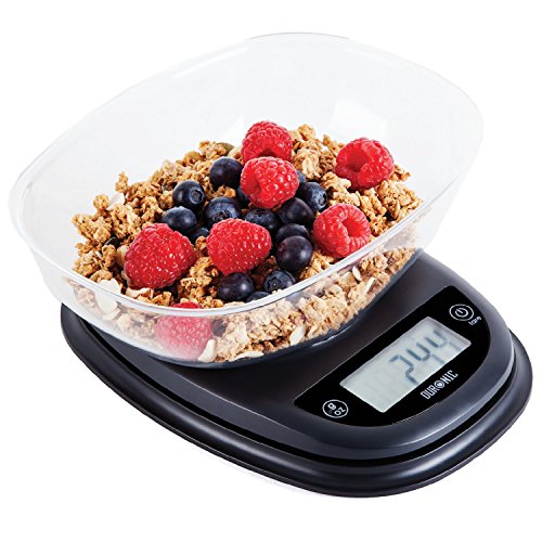 DuronicKS2000 Oval Digital Display 5 KG / 11 LB Kitchen Scales with Clear Mixing Bowl and 2 Years FREE Warranty
