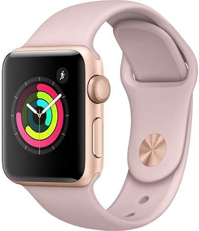 Apple Watch Seires 3 38mm Gps Aluminiumgehause Gold Sandrosa Sportarmband Generaluberholt Amazon De Elektronik