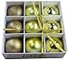 Festive Season Gold Shatterproof Christmas Balls Ornaments, Tree Decorations (Set of 9, 80mm)