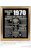 Katie Doodle 50th Birthday Decorations Gifts for Women or Men | Includes 8x10 Back in 1970 Print [Unframed], BD050, Black/Gold