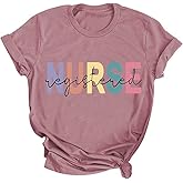 Womens Nurse Shirts RN Nurse Life Tshirts School Nursing Top Cute Nurse Week Gift
