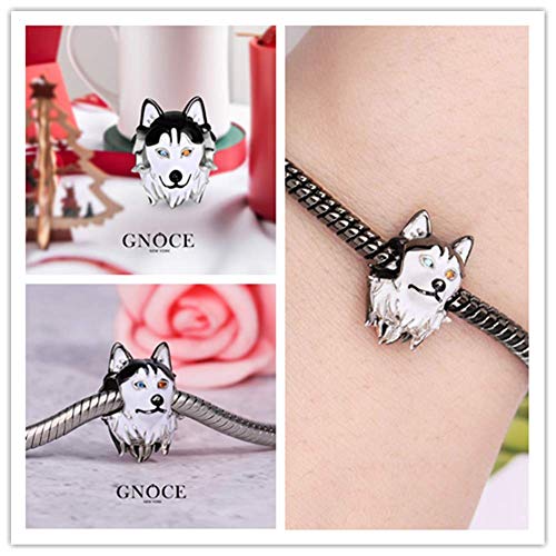 Gnoce Husky Dog Charm Bead Sterling Silver For Bracelet Heterochromia Husky Charm Bead Black Plated Fit Necklace Pets Charm For Women Girls 1 Husky Dog Pricepulse