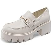 DREAM PAIRS Women Loafers Platform Chunky Heel Slip On Lug Sole Casual Dressy Office Business Shoes