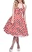BI.TENCON 1950s Halter Style Vintage Polka Dot Swing Party Dress