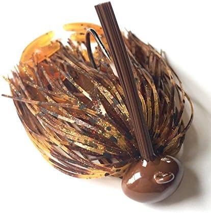 Screwy Lewy Lures Football Bass Jigs with Craw Trailer (Brown Whiskey, 1/4 oz)