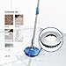 MASTERTOP Mop Bucket with Wringer Set - Floor Mop, Spin Mop with 2 Wheel Easy Move, Stainless Steel Longe Mop Handle, 5 Microfiber Replacement Head Refills, 1 Floor Brush Mop Head