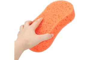 QUALIALL Ultimate Premium 5-Pack Coral Sponge Set - Extra Soft, Non-Scratch, Foaming & Large - Perfect for Car Washing, Household Cleaning and Fightingk (Orange)