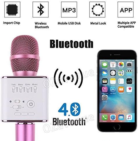 SKYSE Wireless Bluetooth Microphone Recording Condenser Handheld Microphone with Bluetooth Micgeek Q9 Speaker For All Android and iOS Devices (Colour May Vary-1pic)