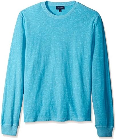Thirty Five Kent Men's Long Sleeve Crew Neck Pullover, Turquoise, M