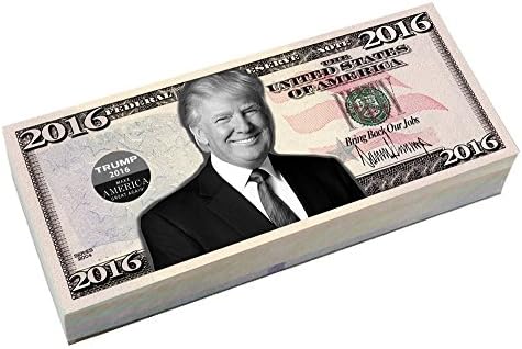 Trump 2016 Campaign Collectible, Play Money, Real Size Real Color, 50 Bills per Pad