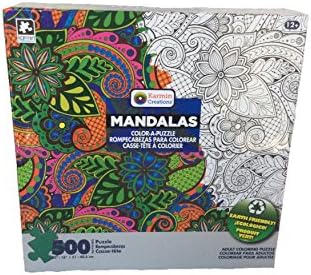 Tranquilly, 500 Piece Mandalas, Color A Puzzle, Adult Coloring Puzzle