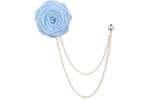 MXUHUI Fashion Bridegroom Wedding Brooches Cloth Art Hand-Made Rose Flower Brooch Lapel Pin Badge Tassel Chain Men's Suit Accessories