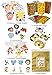 84 Piece Zoo Animal Safari Theme Birthday Party Favor Bundle Pack for 12 Guests (12 Masks, 12 Safari Print Bags, 12 Rubber Rings, 24 Tattoos, 12 Make a Sticker Sets, 12 Paratroopers)