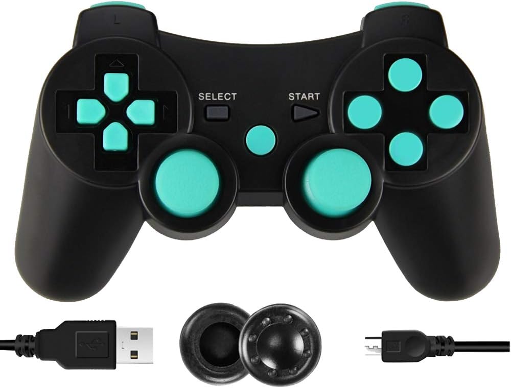 PS3 Controller Wireless, Six Axies Dual Vibration PS3 Game Gamepad Controller with Charge Cable for Playstation 3