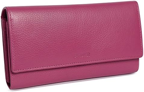 SADDLER Womens Large Real Leather Multi Section Credit Card Clutch