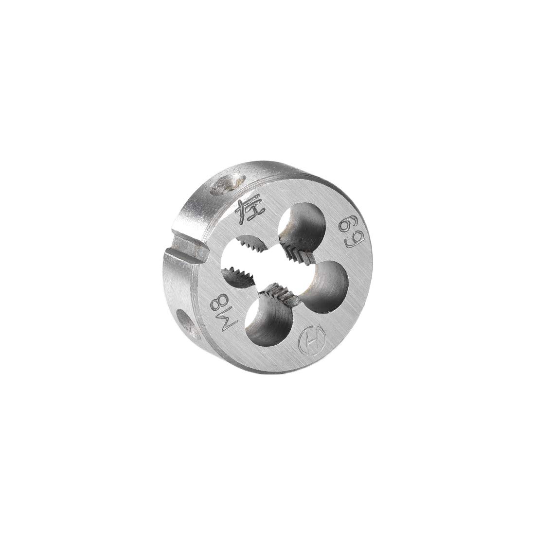 sourcing map M8 x 1.25 Metric Round Die, Machine Thread Left Hand Threading Die, Alloy Steel Screw Thread Cutting Die