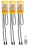Eyeglass Retainer & Sunglass Holder By Peeper Keepers Supercord, Black, 3pk | w/Lens Wash