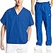 Cherokee Mens Workwear Scrub Set Medical/Dentist Uniform V-neck Top & Cargo Pant (Royal, X-Large)