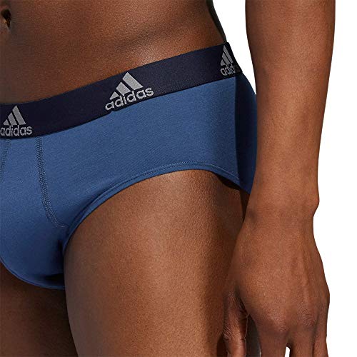 adidas Men's Stretch Cotton Brief Underwear (3Pack) Boxed, Night