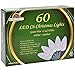 Holiday Essence Led Christmas Lights 60 Faceted LED String Lights Set C6 Green Wire Indoor and Outdoor Decoration, Patio and Christmas Tree Energy Efficient LED Bulbs, UL Listed Cool White