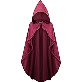 yolsun Renaissance Cloak for Women, Medieval Hooded Cape Halloween Medieval Costume Women Witch Wizard Cloak