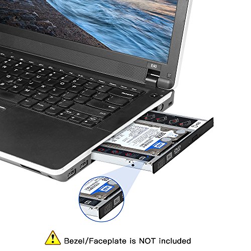 Onvian SATA 3nd Aluminum HDD Caddy Case Tray for 9.5mm Universal CD/DVD-ROM Optical Bay Drive Slot (for SSD and HDD) - Thumbnail 5