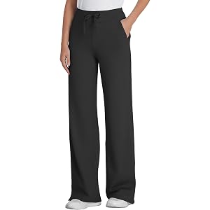 QBK Wide Leg Yoga Scrub Pants for Women, High Rise Stretchy Medical Work Pants with Flat Drawstring and Utility Pockets