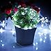 YIHONG 39ft Christmas Fairy Lights Battery Operated, 8 Modes String Twinkle Lights, 120 LEDs Remote Control Silver Wire Firefly Lights for Bedroom Patio Party Christmas Decoration- White