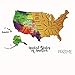 Pro.me Scratch Off Map of The United States Wall Poster Traveler Gifts Premium Decorative Watercolor Art Map 17x24in Bonus Accessories Set (White Gold), Scratch Off Your Journey