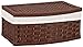 Household Essentials Hand-Woven Paper Rope Basket with Lid and Liner, Dark Brown Stain