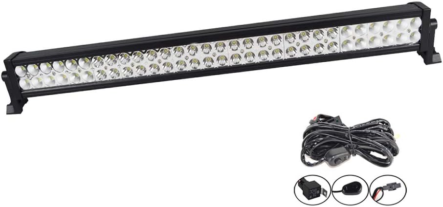 SKYWORLD 32 inch 180W LED Work Light Bar, Flood Spot Combo Beam Off-Road Driving Lamp with Wiring Kit for Car Truck ATV SUV 4X4