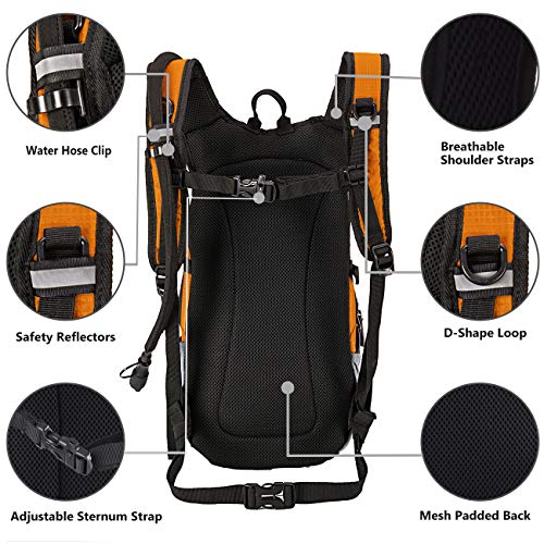 SHARKMOUTH Hiking Hydration Backpack Pack with 2.5L BPA Free Water