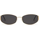 Appassal Retro Oval Sunglasses for Women Men Hexagonal Rectangle Metal Frame Sun Glasses AP3625