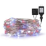 LIDORE LED Fairy String Light Decorative Light for Patriotic Theme Birthday Wedding Baby Shower Party Indoor and Outdoor Different Twinkle Modes 100 Counts 110v Plug in