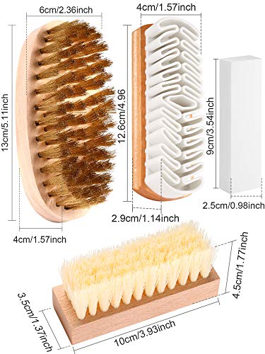 Youngjoy 4 Pieces Shoes Shine Dauber Suede Brush Nubuck Cleaner Crepe Applicators Suede Eraser Set(B)