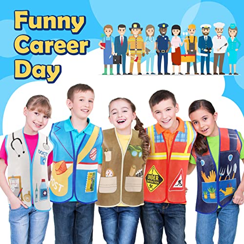 Geyoga 10 Pcs Kids Community Helper Dress Up Vest Career Cosplay Cloth