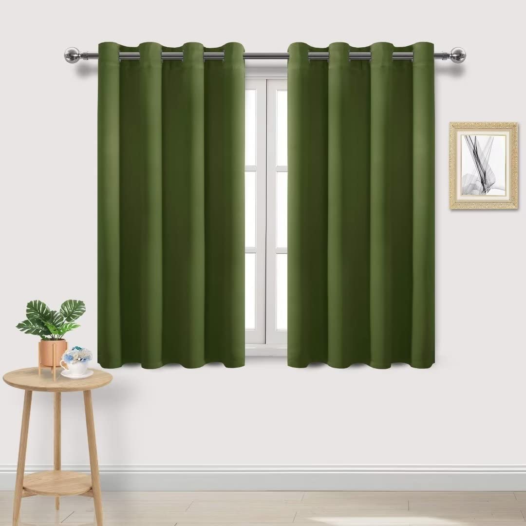 DWCN Blackout Curtains for Bedroom and Living Room - Green Nursery Curtains, 52 x 54 Inch, 2 Panels