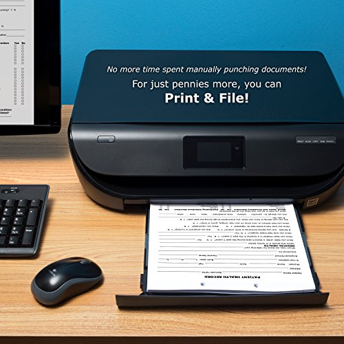 PrintWorks Professional Pre Punched Paper, 2 Hole Punch Top For 2 Ring Binders & 2 Ring Clipboards & Fastener File Folders, 8.5 x 11, 20 lb., 500 Sheets, White (04110) - Thumbnail 5