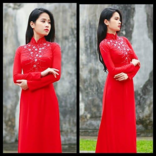 Ao Dai - Traditional Viet Nam Vietnamese Long Dress Collections With Pants - Silk Thai Tuan - Custom- All Sizes