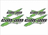CAN-AM Team 3DX / LIME GREEN / 4 PACK Vinyl Vehicle ATV Utility Gear Graphic Decal Stickers