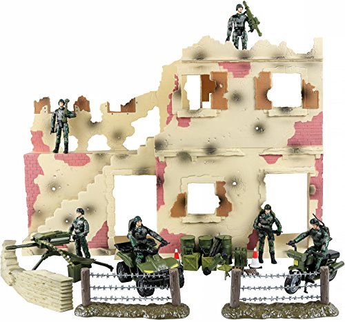 Click N' Play Urban Warfare Battlefield Military Action Figure 43 Piece Playset With Accessories.