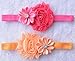 QandSweet Baby Girl Headbands with Polygonal Flower Inlay Rhinestone for Photography (10 Pack)