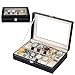 Resulzon Pu Leather Watch Storage Organizer for Display and Collect Watches Or Jewelry Wrist Bracelets 12 Slots