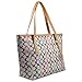 Micom Casual Signature Printing Pu Leather Tote Shoulder Handbag with Metal Decoration for Women (P Signature and Felt Insert Purse)