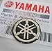 Genuine 18mm Diameter Yamaha Tuning Fork Decal Sticker Emblem Logo Black / Silver Raised Domed Gel Resin Self Adhesive Motorcycle / Jet Ski / ATV / Snowmobile