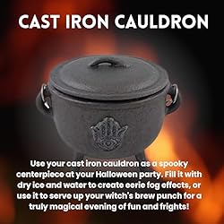Cast Iron Cauldron with Lid and Carry Handle for