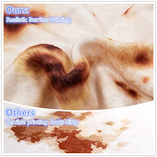 Novelty Burrito Tortilla Blankets Realistic Fuzzy Funny Food Burritos