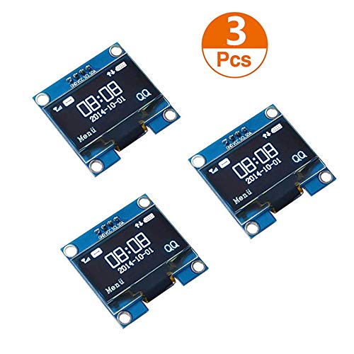 Organizer OLED Display Module 128 x 64 OLED Display I2C IIC SPI 0.96inch Arduino OLED Display IIC Serial OLED Module with SSD1306 for Raspberry Pi and Microcontroller - White Light (3pcs)