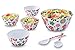 Francois et Mimi 7 Piece Melamine Salad Bowl Set with Utensils (Floral)